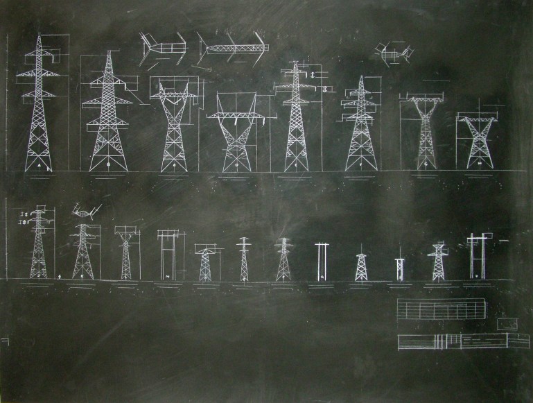 Drawing Room, Acrylic and Chalk on Cotton Paper, 150 x 110cm, 2015.